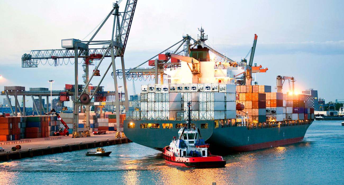 Cargo ships at port